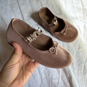 Zara suede Mary Jane flats